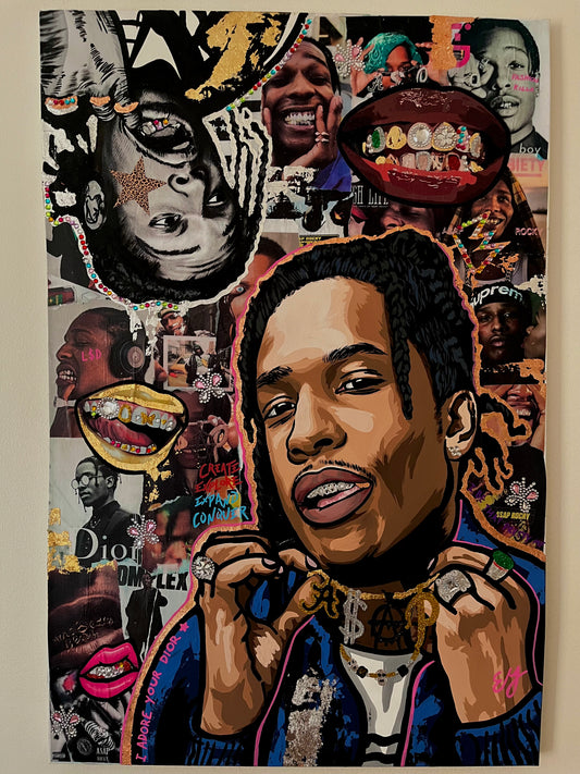 ASAP Rocky original painting 24x36 inches